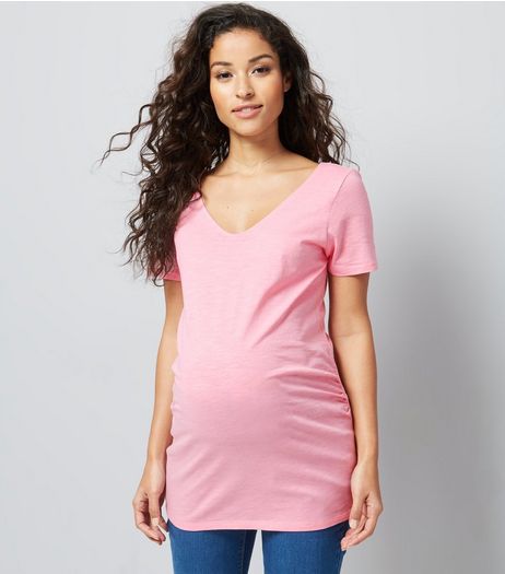 Maternity Pink Cross Back T-Shirt | New Look