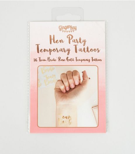 Gold Team Bride Temporary Tattoos | New Look