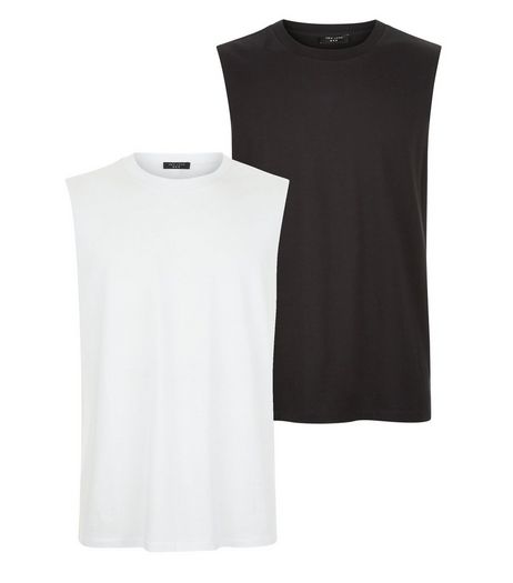 2 Pack Black And White Tank Tops | New Look