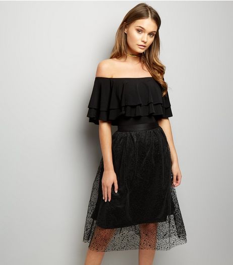 Anita and Green Black Splatter Print Mesh Skirt | New Look