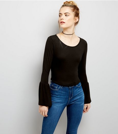 Pink Vanilla Black Bell Sleeve Top | New Look