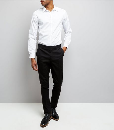 Black Cotton Skinny Tailored Trousers | New Look