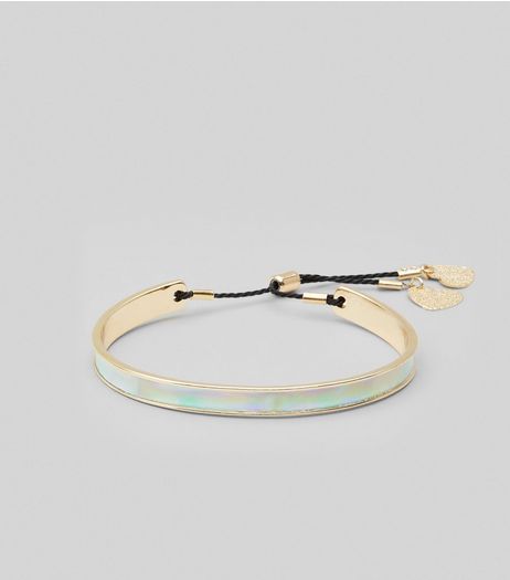 Gold Iridescent Toggle Bracelet | New Look