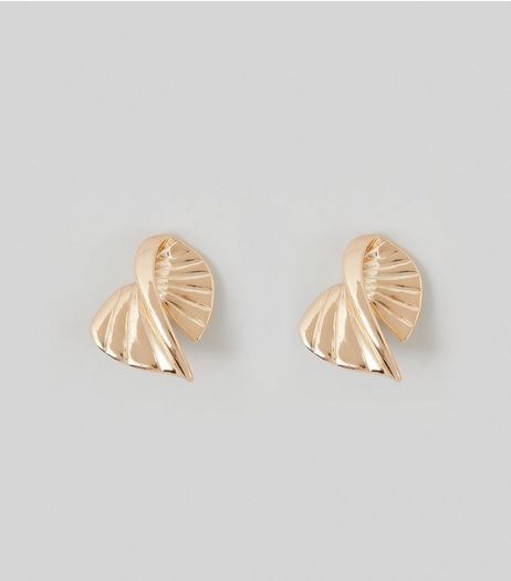 Gold Textured Twist Studs | New Look