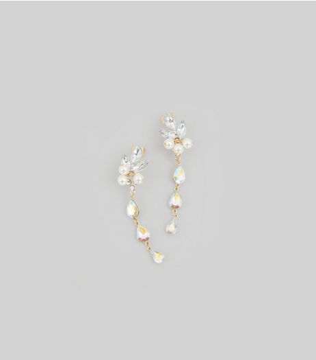 2 Pack Cream Pearl And Crystal Ear Cuffs | New Look