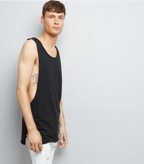 Black Extreme Dropped Armhole Vest | New Look
