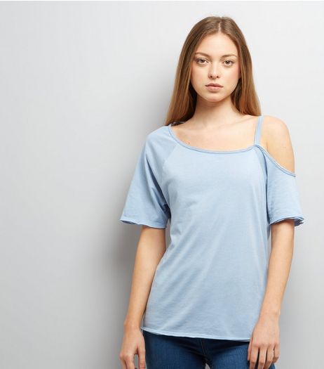 Blue Asymmetric One Shoulder Top | New Look