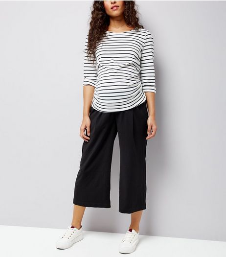 Maternity Black Cropped Trousers | New Look