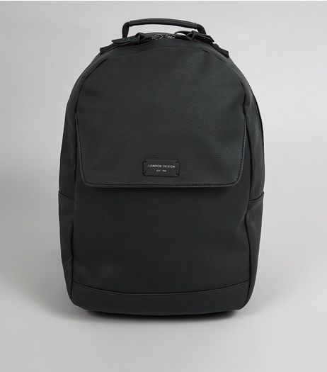 Black Flat Front Backpack | New Look