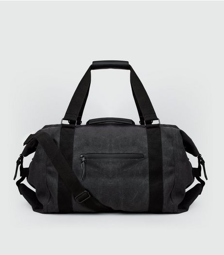Grey Washed Canvas Holdall | New Look