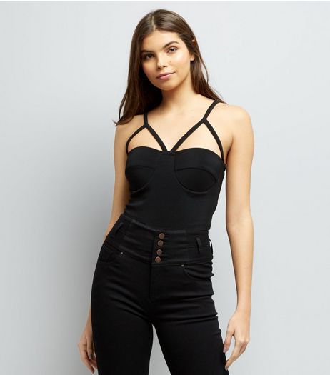 Black Strappy Crop Top | New Look
