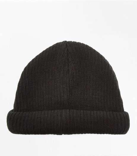 Black Ribbed Beanie | New Look
