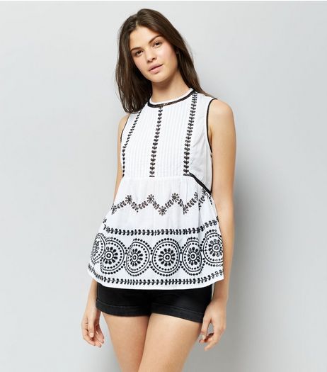 White Cut Out Sleeveless Top | New Look