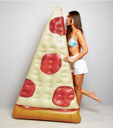 Red Pizza Slice Inflatable Pool Float | New Look