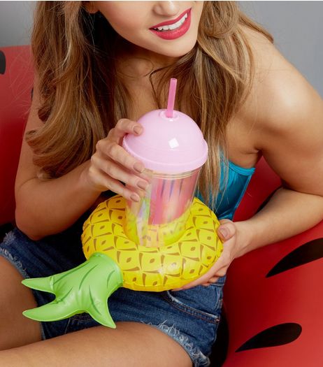 3 Pack Pineapple Lime and Watermelon Inflatable Drink Floats | New Look