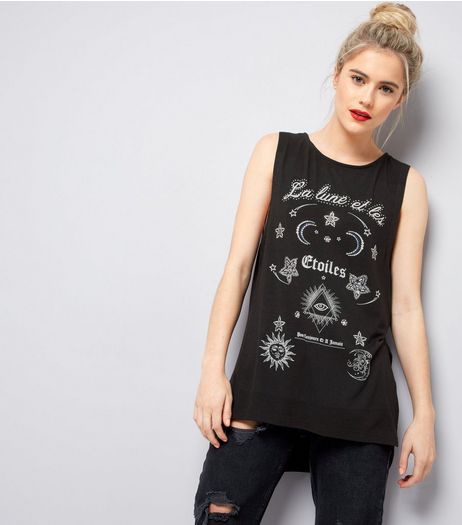 Black Embellished Tank Top | New Look