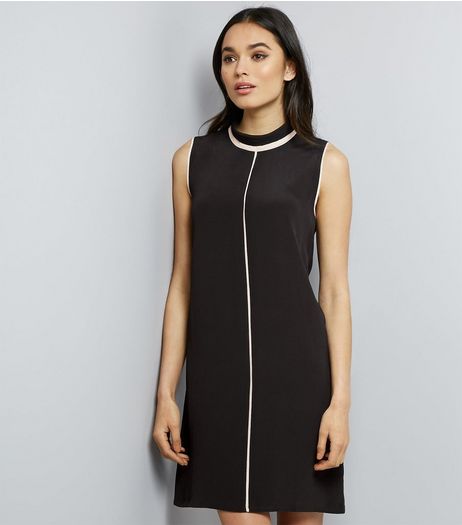 Apricot Black Contrast Piped Trim Dress | New Look