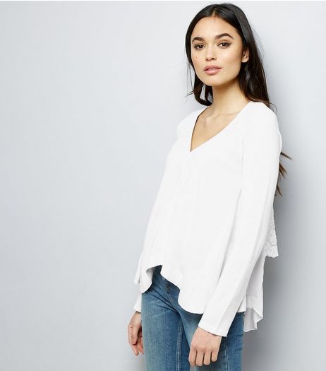 Apricot White Lace Back Cardigan | New Look