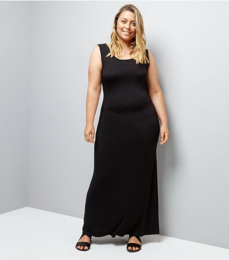 Curves Black Jersey Maxi Dress | New Look