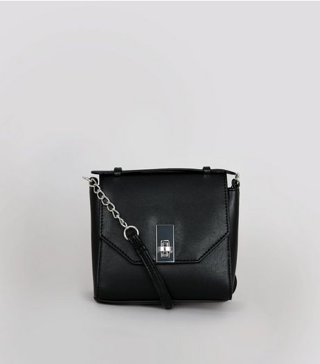 Black Chain Strap Cross Body Bag | New Look