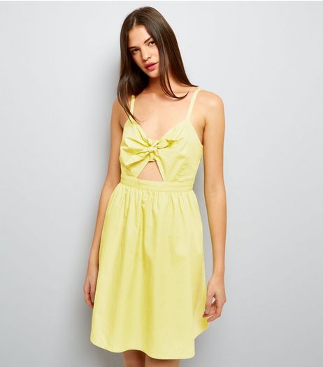 Yellow Bow Front Sundress | New Look
