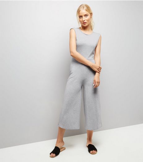 Dark Grey Twist Back Culotte Jumpsuit | New Look