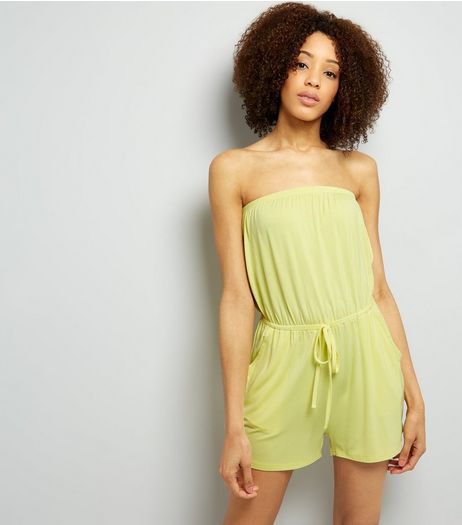 Yellow Jersey Bandeau Playsuit | New Look