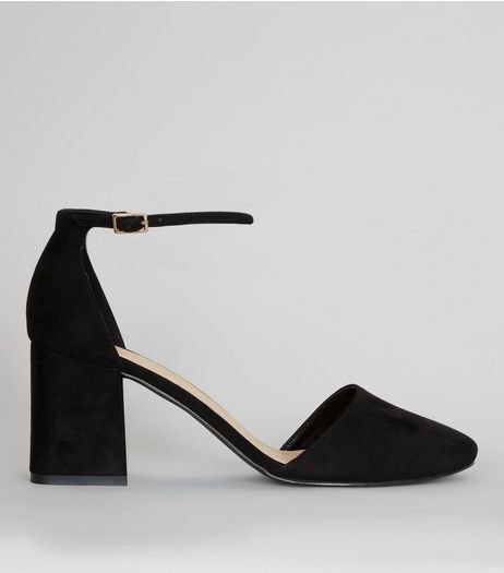 Wide Fit Suedette Rounded Toe Court Shoes | New Look
