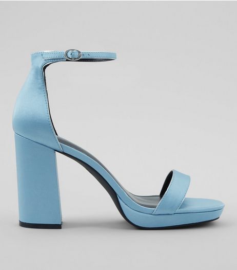 Blue Ankle Strap Block Heels | New Look