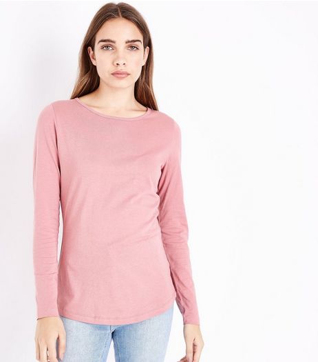 Mid Pink Crew Neck Long Sleeve Top | New Look