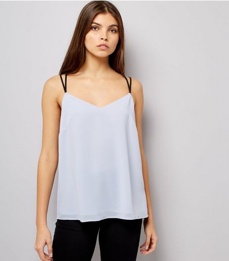 Pale Blue Lace Back Cami Top | New Look