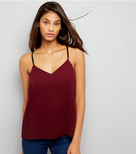 Red Lace Back Cami Top | New Look