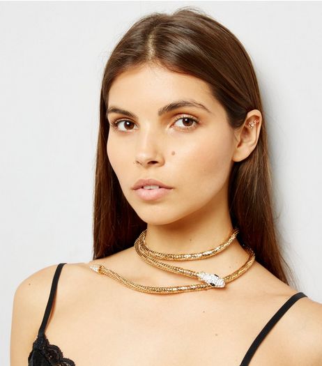 Gold 3D Snake Necklace | New Look