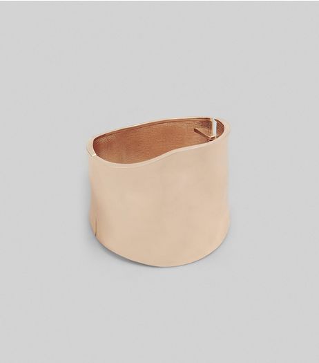 Rose Gold Textured Cuff | New Look
