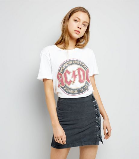 Black Lattice Side Skirt | New Look