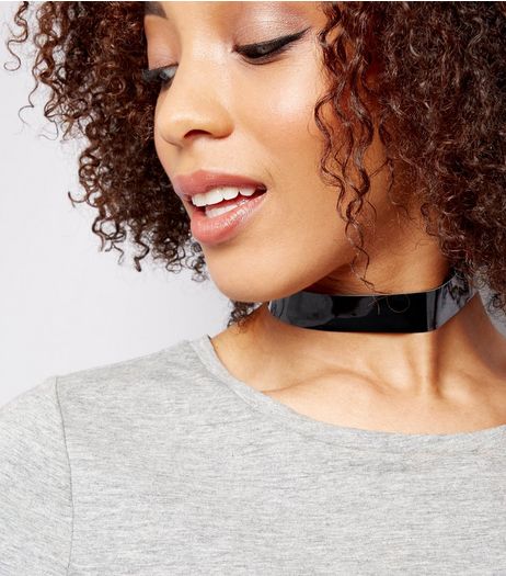 Black Patent Choker | New Look