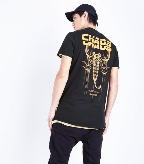 Black Chaos Back Print T-Shirt | New Look