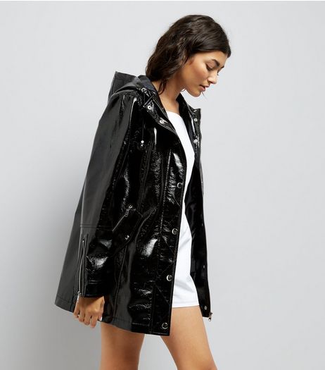Black Patent Anorak | New Look