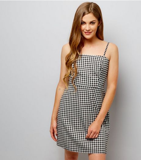 Black Gingham Check Slip Dress | New Look