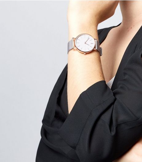 Silver Mesh Strap Watch | New Look