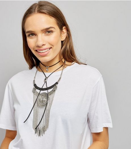 Silver Layered Boho Choker | New Look