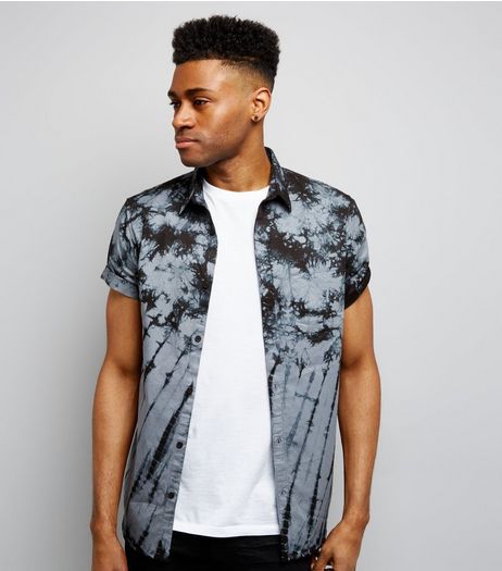 Black Tie Dye Short Sleeve Shirt | New Look