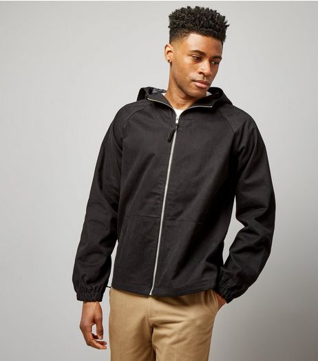 Black Zip Front Hooded Jacket | New Look