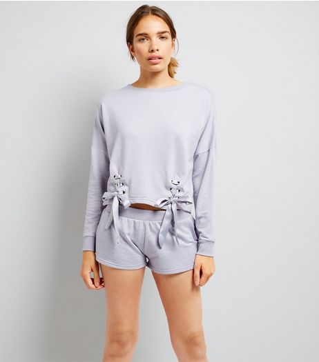 Lilac Lace Up Lounge Set | New Look