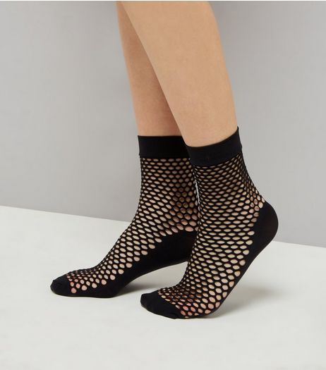 Black Honeycomb Fishnet Socks | New Look