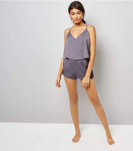 Grey Lace Trim Cami And Shorts Pyjama Set | New Look
