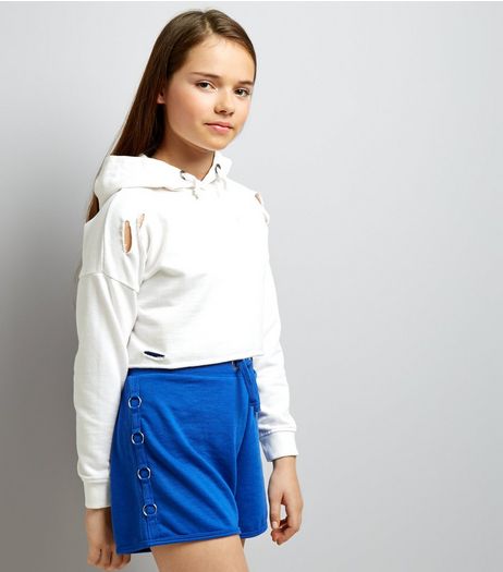 Teens Blue Ring Side Jersey Shorts | New Look
