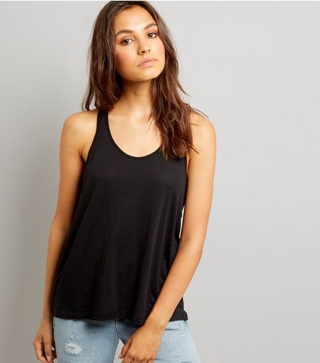 Black Racer Back Vest | New Look