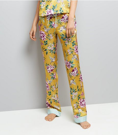 Tall Yellow Floral Print Pyjama Trousers | New Look