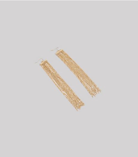 Gold Long Chain Drop Earrings | New Look
